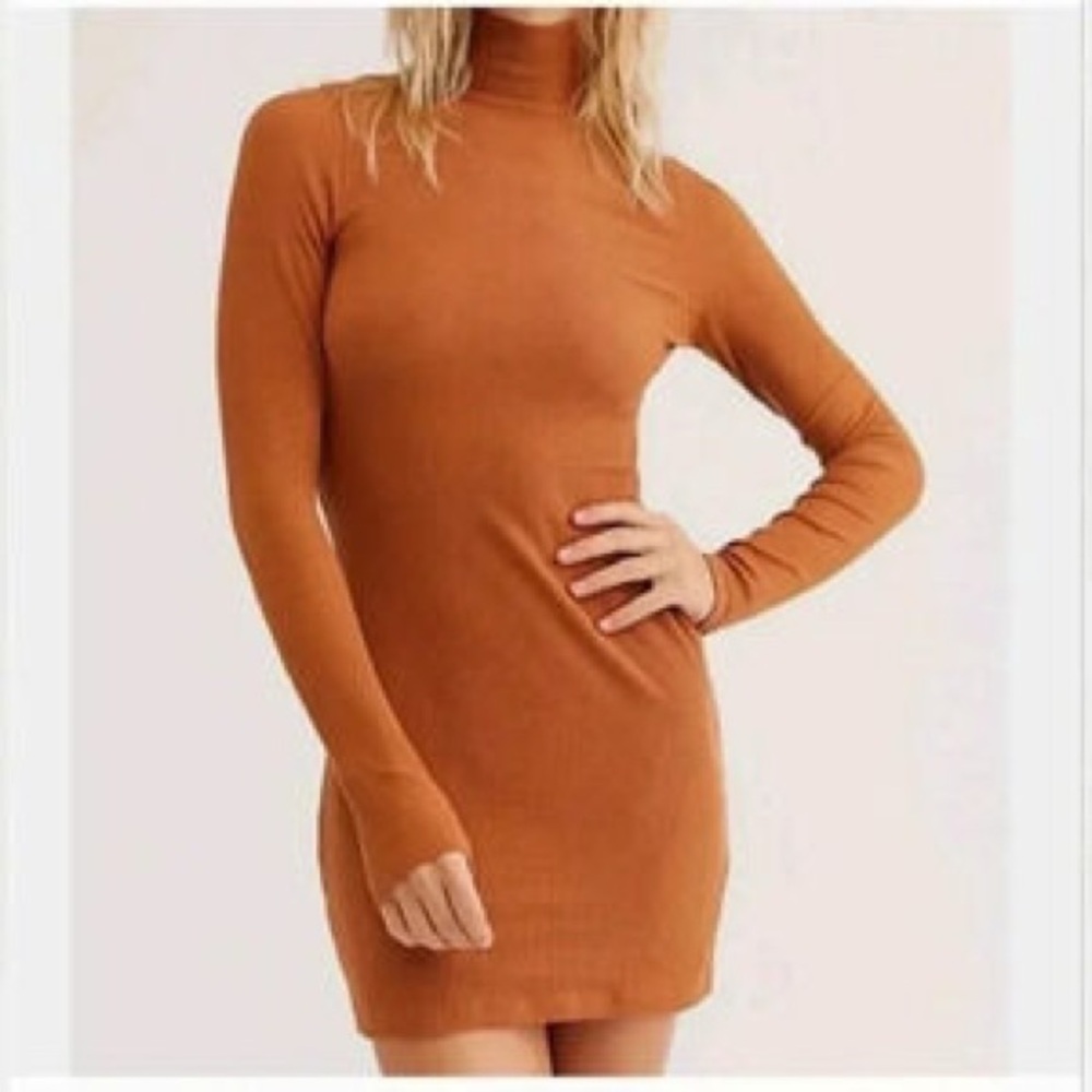 Free people turtleneck body con dress